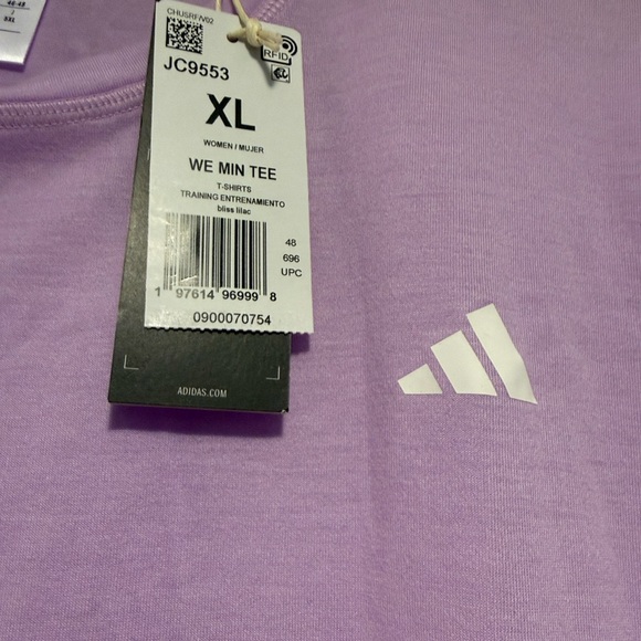 Adidas Light Purple Crop Top Soft Size XL NWT - Picture 3 of 3
